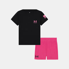 UA Freedom Flag Newborn Girls' Shorts Set