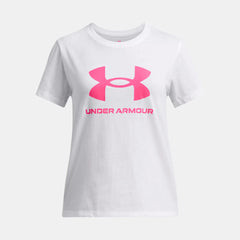 UA Big Logo Girls' Short Sleeve