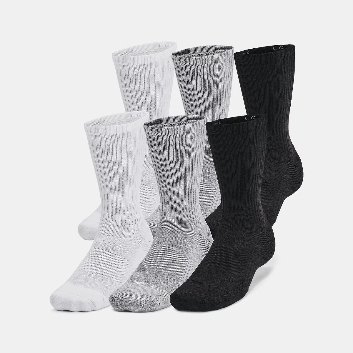 UA Training Cotton Unisex 6-Pack Crew Socks